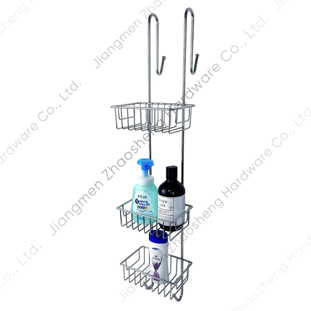 Zhaosheng Hardware - 3 Tier Over The Door Shower Caddy Bathroom Shelves Hanging Overdoor Bathroom Organizer Rack