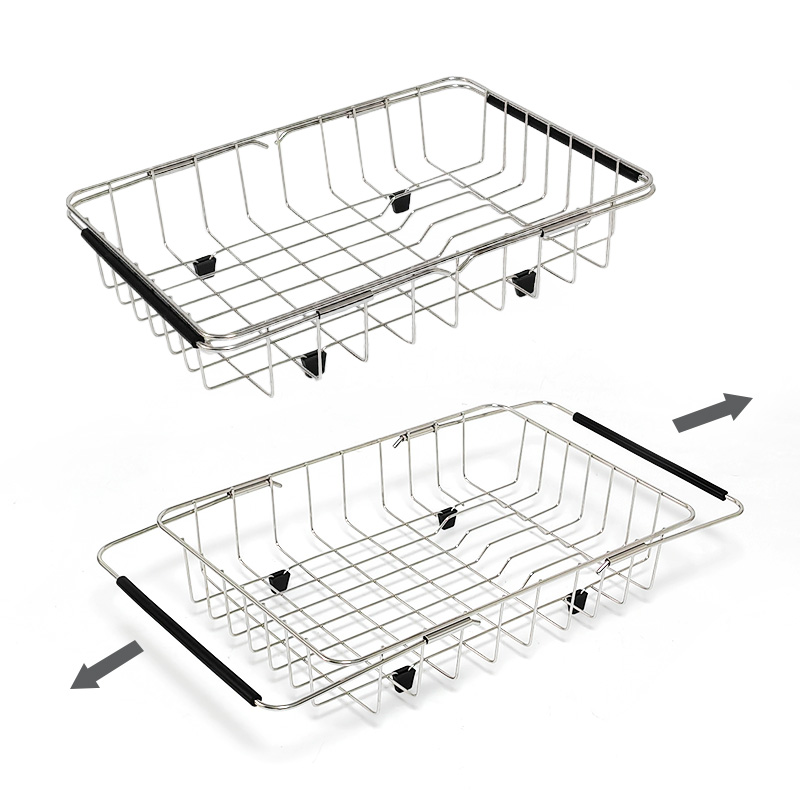 Expandable Wire Rinse Basket over The Sink Made of Stainless Steel for Farmhouse Sinks