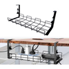 Zhaosheng Hardware -Under Desk Cable Management Tray Wire Cable Cord Organizer Black Metal Iron