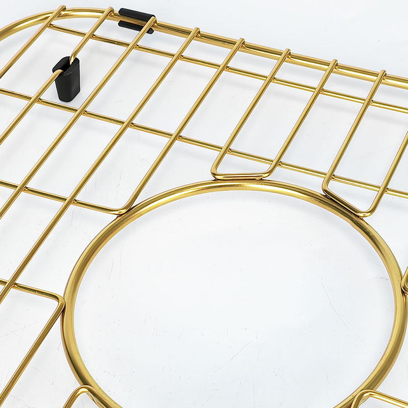 Kitchen Sink Bottom Grid - Gold Stainless Steel 304 Sink Protector SG-1020-HH