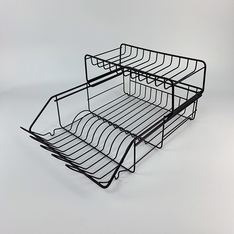 Zhaosheng Hardware - 2 Tier Dish Drying Rack Dish Drainer, Black