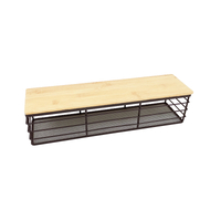 Zhaosheng Hardware - Modern Wooden Home Accessories Bamboo Lid Black Basket Organizer Storage Wire Basket