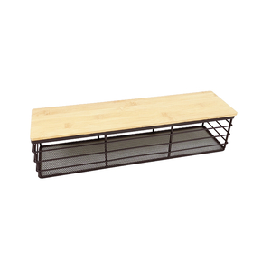 Zhaosheng Hardware - Modern Wooden Home Accessories Bamboo Lid Black Basket Organizer Storage Wire Basket