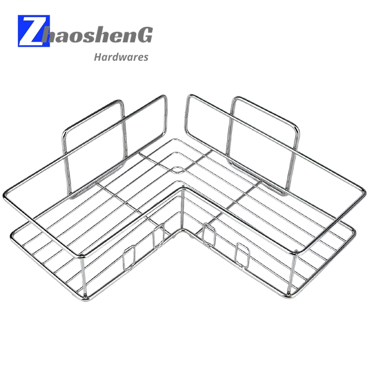Wall Mounted Corner Shower Caddy Stainless Steel Adhesive Toilet Storage Bathroom Shelf 