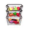 Zhaosheng Hardware - 3 Tier Stackable Pantry Baskets Wire Fruit Basket Metal Storage Organizer Bin Basket with Handle