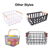 Zhaosheng Hardware - Metal Wire Basket Home Kitchen Organizer Pantry Storage Food Storage Basket with Wooden Handle