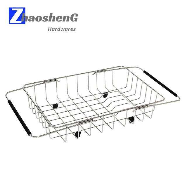 Expandable Wire Rinse Basket over The Sink Made of Stainless Steel for Farmhouse Sinks