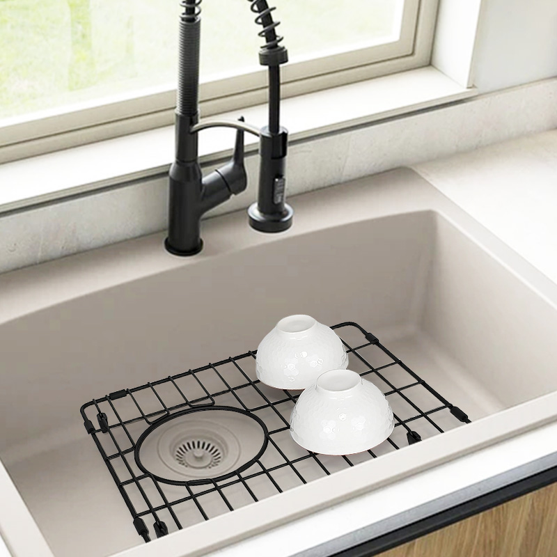 Custom Black Sink Bottom Grid for Protecting Kitchen Stainless Steel Sink