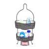 Zhaosheng - Over Shower Head Bathroom Storage Rack Iron 3 Tier Shower Caddy With 2 Hooks