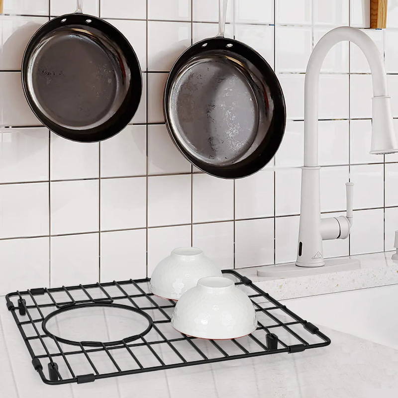 Custom Black Sink Bottom Grid for Protecting Kitchen Stainless Steel Sink