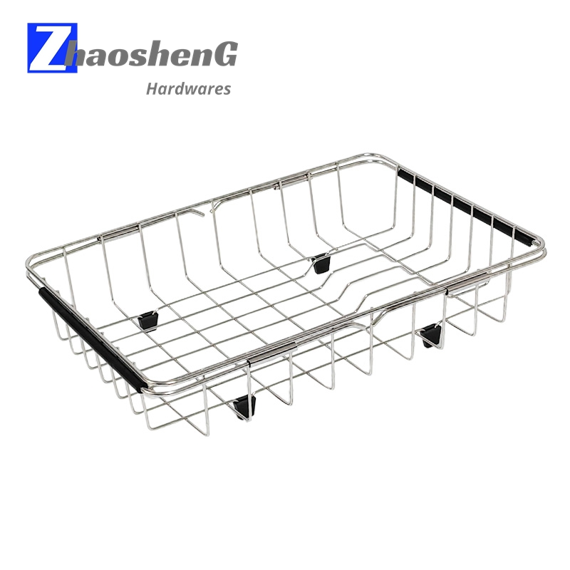 Expandable Wire Rinse Basket over The Sink Made of Stainless Steel for Farmhouse Sinks