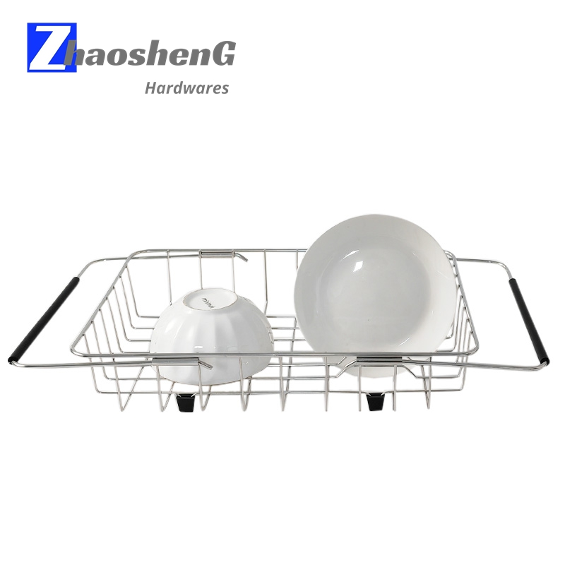 Expandable Wire Rinse Basket over The Sink Made of Stainless Steel for Farmhouse Sinks