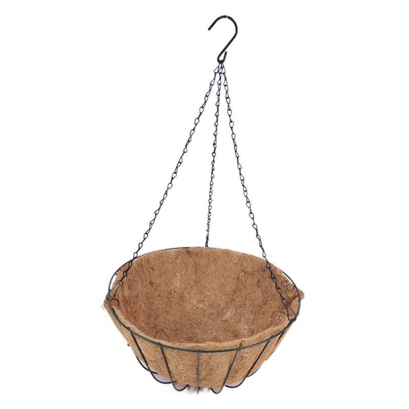 Zhaosheng Hardware - Green Hanging Flower Basket Outdoor Porch Pots Hanger Home Garden Wire Hanging Basket Planter
