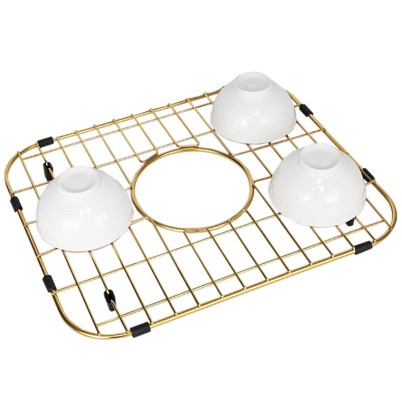 Kitchen Sink Bottom Grid - Gold Stainless Steel 304 Sink Protector SG-1020-HH