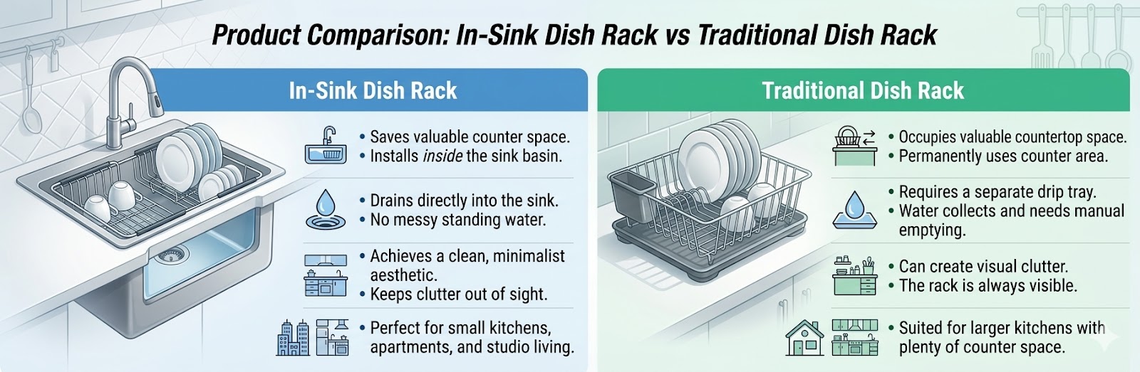 In-sink dish rack