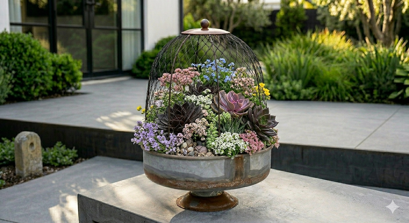 flower wire plant cloche